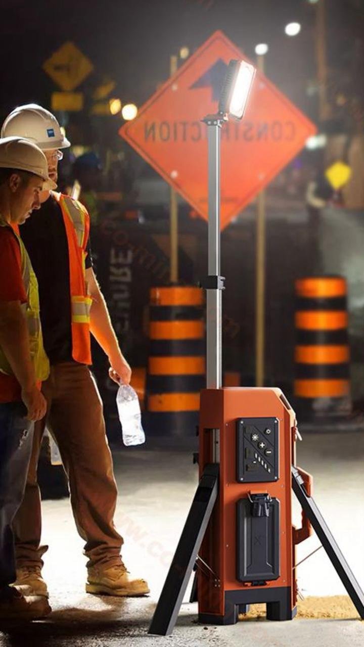 The TL-400 providing focused light for an emergency infrastructure repair crew at night.