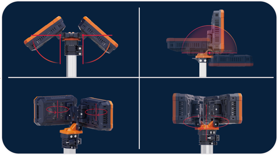 A close-up of the TL-400's 360-degree dome light with adjustable brightness controls.